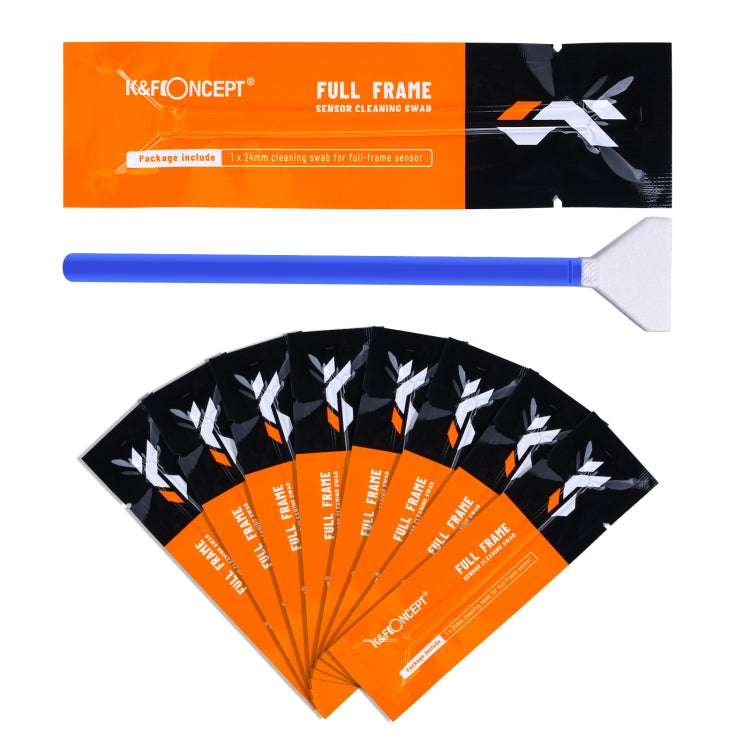 K&F CONCEPT 10pcs Full-Frame Sensor Cleaning Swabs Kit for Nikon Canon Sony DSLR Camera