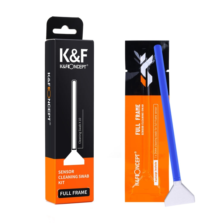 K&F CONCEPT 10pcs Full-Frame Sensor Cleaning Swabs Kit for Nikon Canon Sony DSLR Camera
