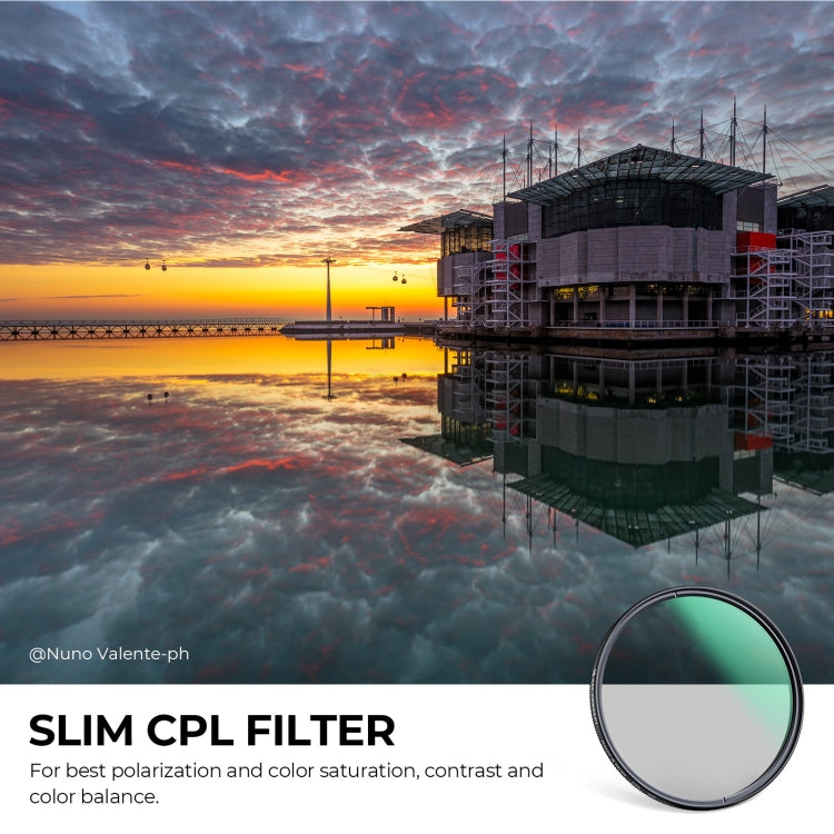 K&F CONCEPT KF01.116 CPL Camera Lens Filter 82mm - Enhanced Visibility and Artistic Manipulation