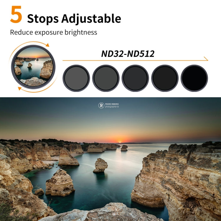 K&F CONCEPT 82mm Variable ND32-ND512 ND Filter