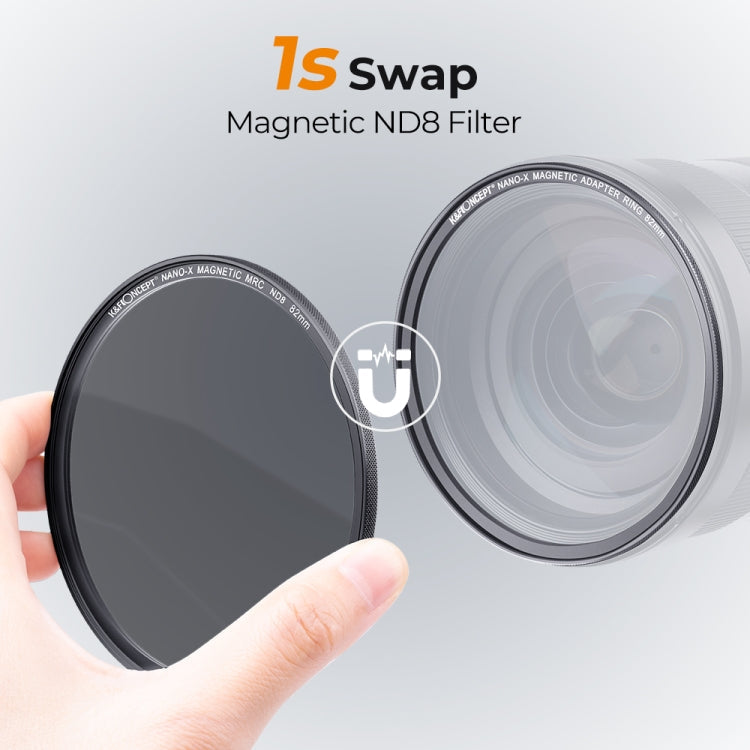 K&F CONCEPT SKU.1726 82mm Magnetic ND8 Nano-X Camera Lens Filter with Lens Cap
