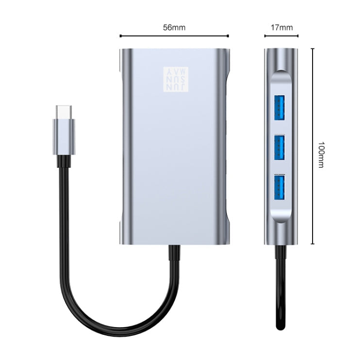 JUNSUNMAY 7-in-1 USB-C Docking Station with 4K HDMI / VGA / Ethernet and USB Ports