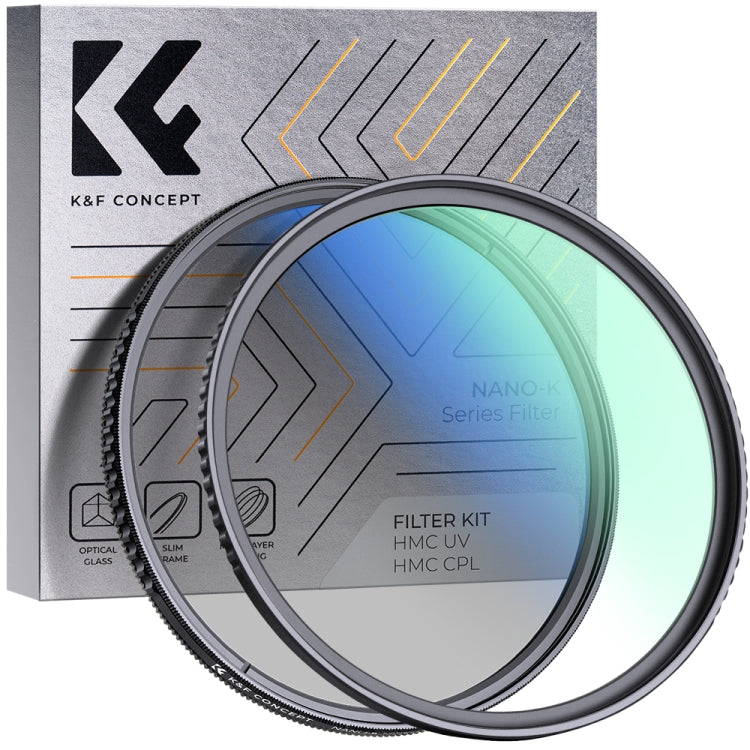K&F CONCEPT SKU.1864 82mm 2 in 1 Filter Kit: MCUV+CPL Camera Lens Filters with 18 Layer Coatings