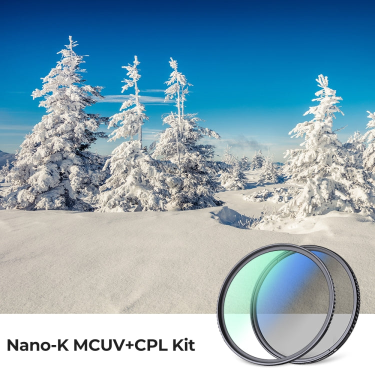 K&F CONCEPT SKU.1864 82mm 2 in 1 Filter Kit: MCUV+CPL Camera Lens Filters with 18 Layer Coatings