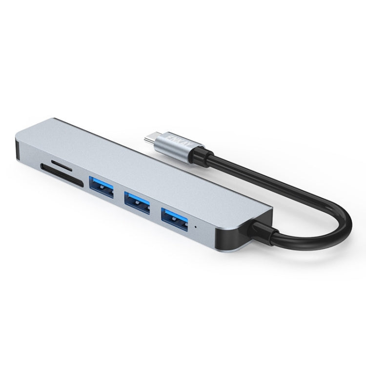 6 in 1 Type-C to 4K HDMI Docking Station Adapter USB-C Hub SD/TF Card Reader by ENKAY Hat-Prince