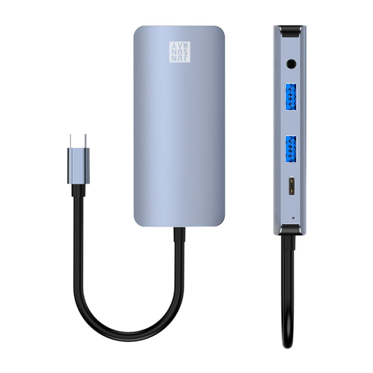 JUNSUNMAY 8 in 1 Type-C Docking Station with 4K HDMI & VGA Output and PD Quick Charge Hub