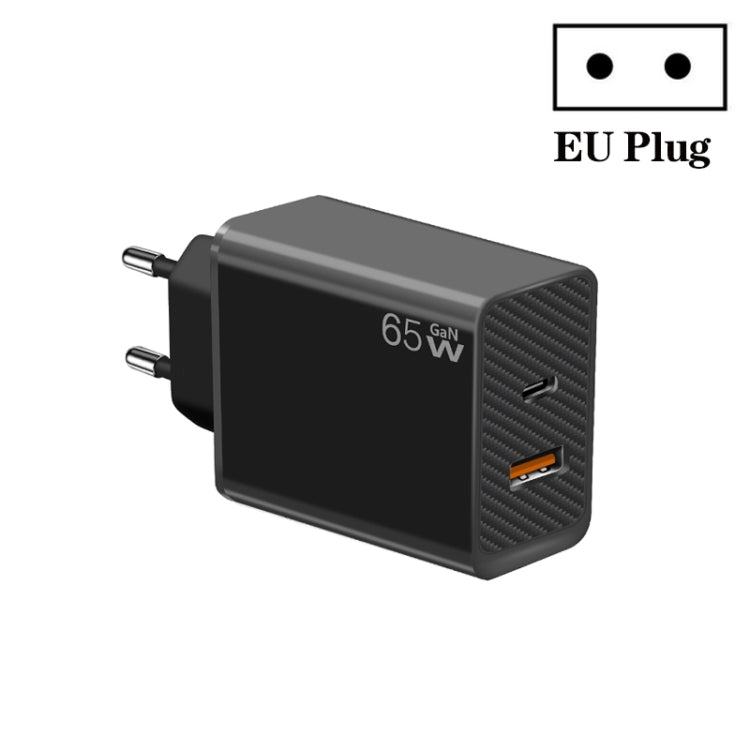 48W GaN PD Type-C and USB Notebook Adapter for MacBook Series with EU Plug, Black