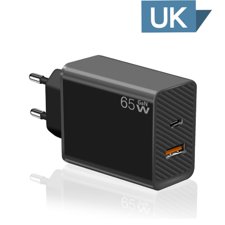 48W GaN PD Type-C and USB Notebook Adapter for MacBook Series with EU Plug, Black