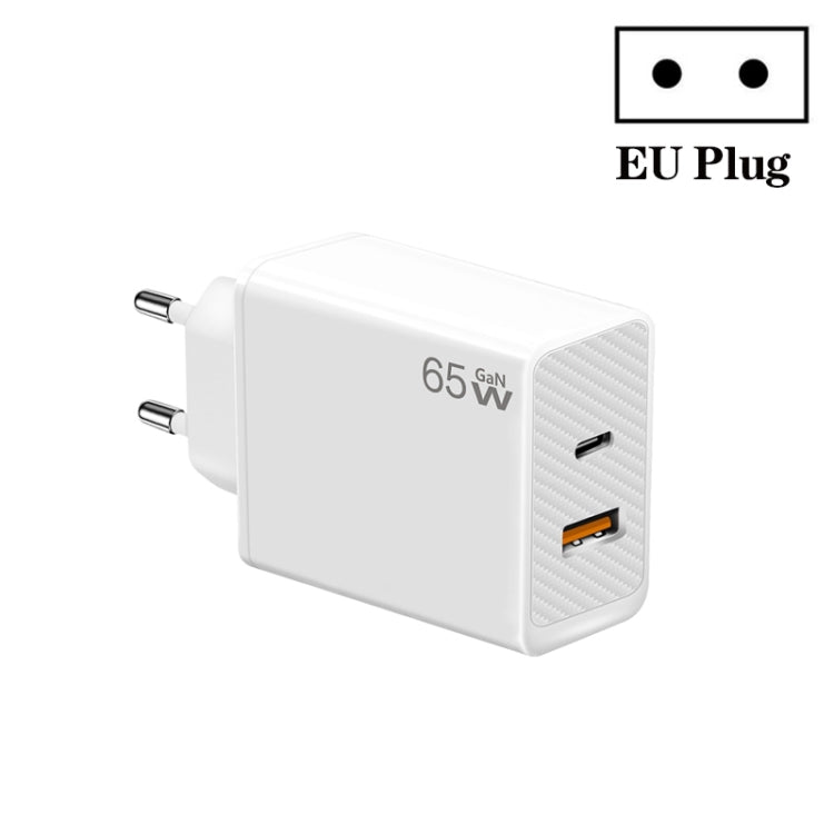 Tech-Life GaN PD48W Type-C and USB3.0 Notebook Adapter for MacBook Series with EU Plug (White)