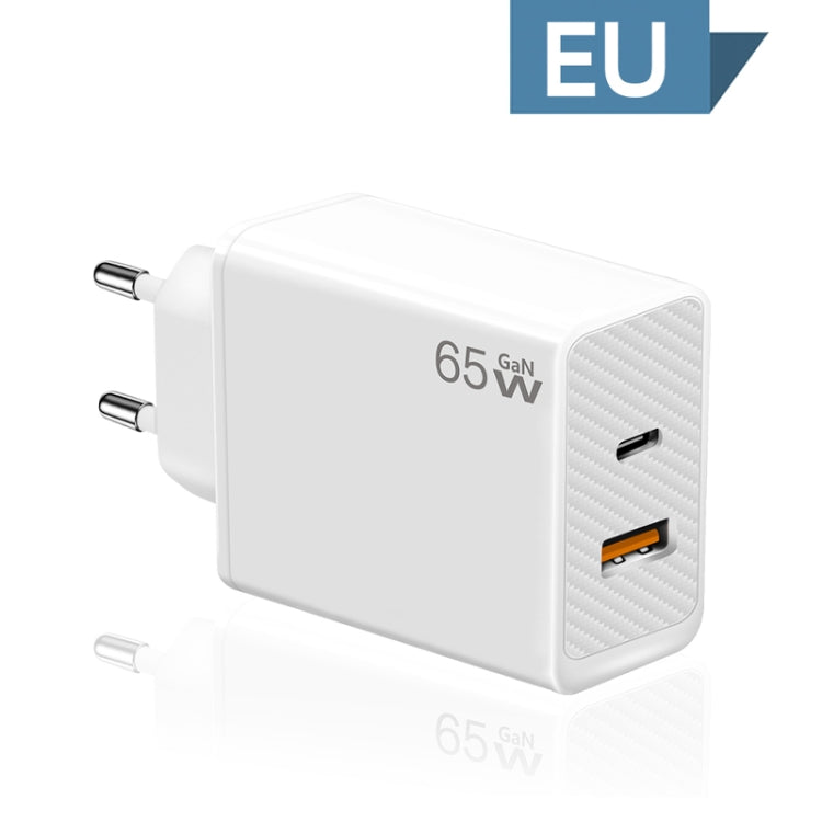 Tech-Life GaN PD48W Type-C and USB3.0 Notebook Adapter for MacBook Series with EU Plug (White)