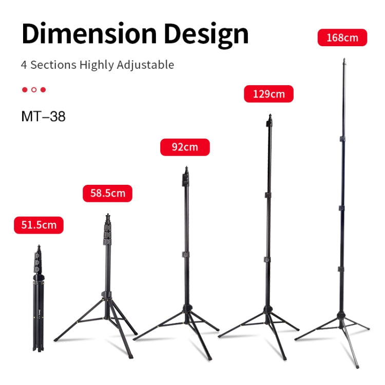 JMARY MT38 Portable Telescopic Vlogging Tripod Stand