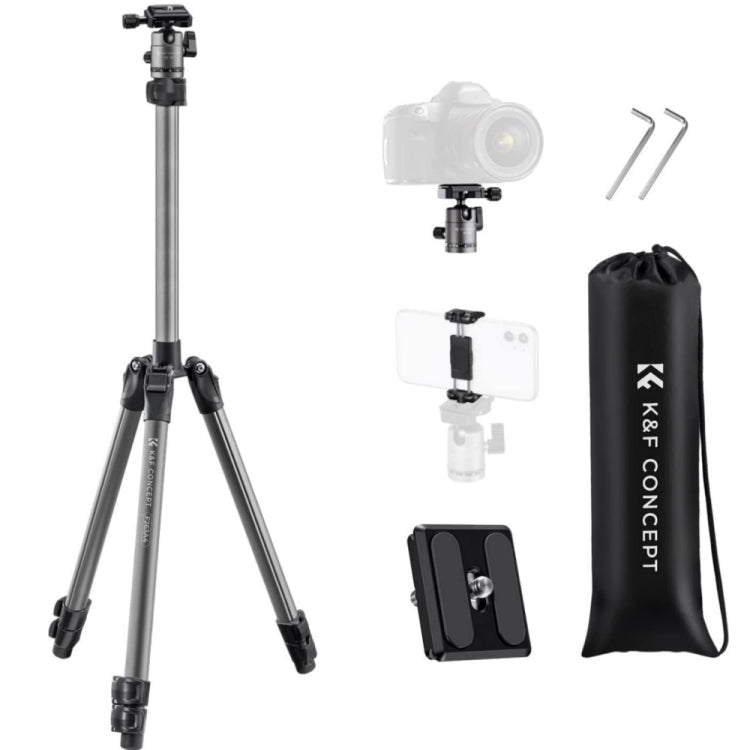 K&F Concept Lightweight Aluminum Tripod with 360° Panoramic Ball Head