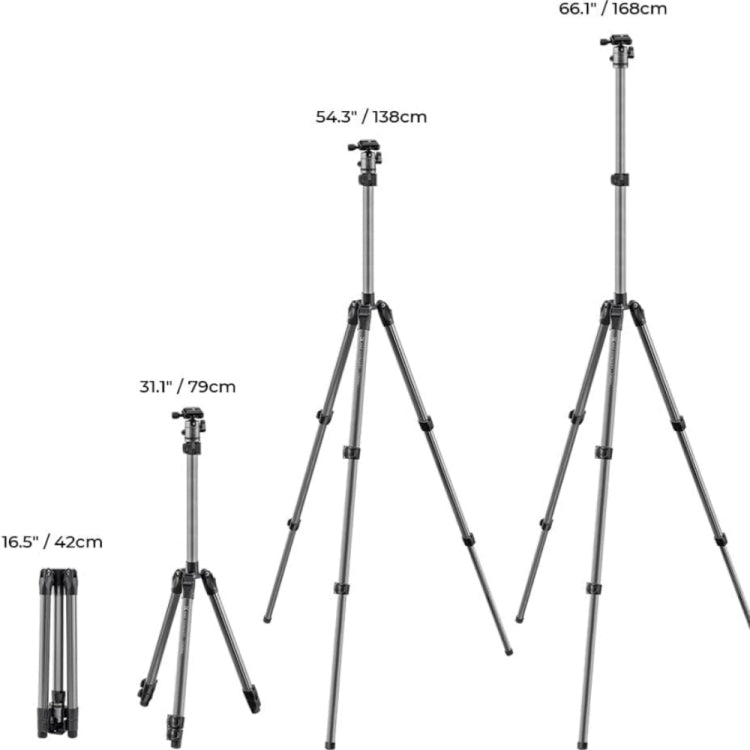 K&F Concept Lightweight Aluminum Tripod with 360° Panoramic Ball Head