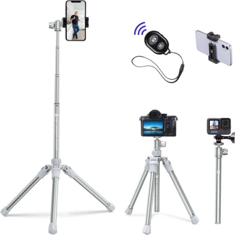 K&F Concept E224A3 67 inch Aluminum Mini Portable Video Camera Tripod(White)
