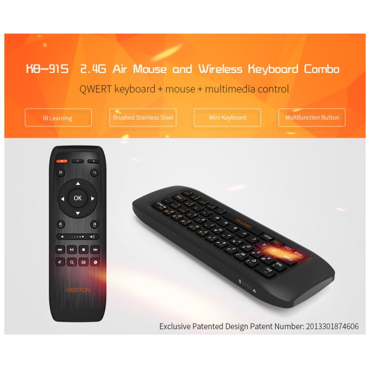 2.4GHz Keyboard Fly Mouse Rechargeable Remote Control for Multiple Devices