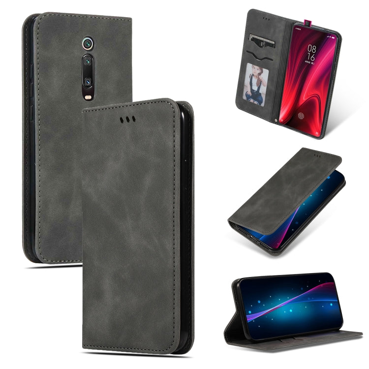 Horizontal Flip Leather Case for Xiaomi Mi 9T/Pro, Redmi K20/K20 Pro - Dark Gray