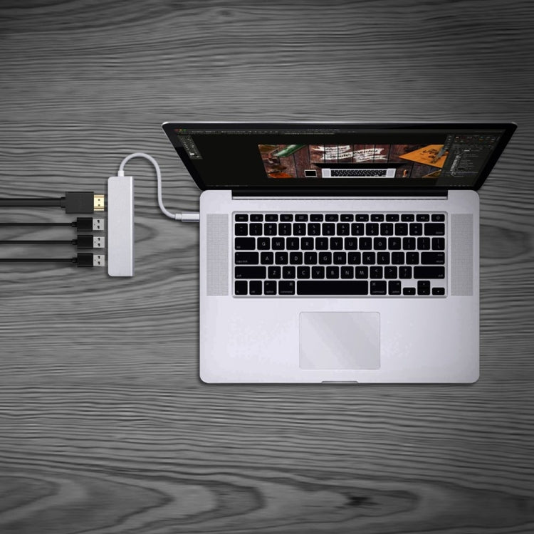 USB-C Hub with 2K HDMI and 3 USB 3.0 Ports for MacBook Pro, Chromebook, Dell XPS13
