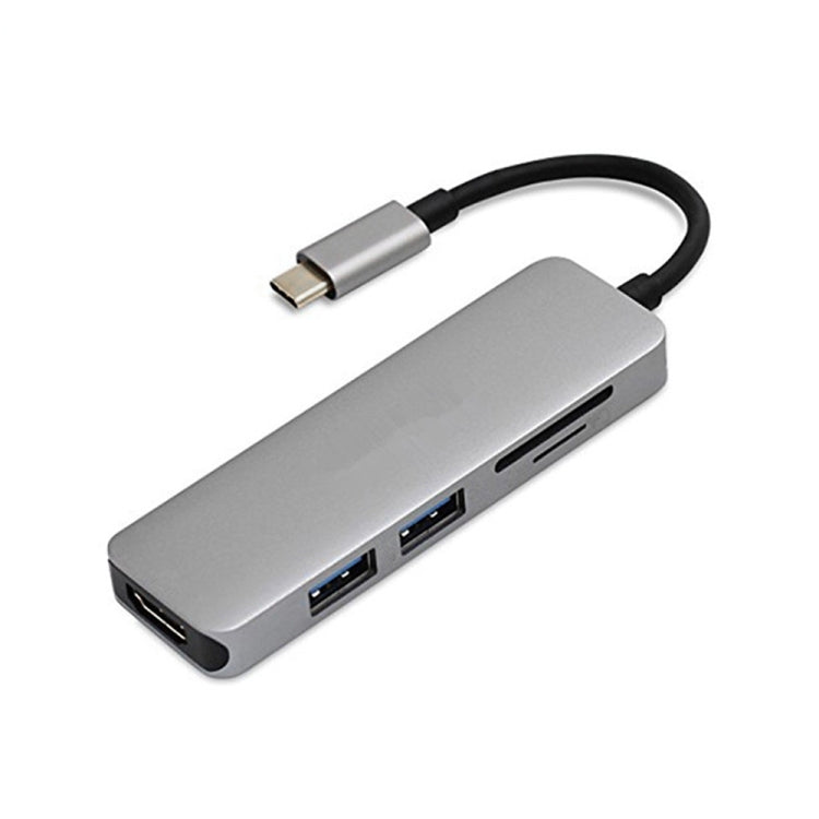 5-in-1 USB-C Hub with 4K HDMI and USB 3.0 Ports (Gray)