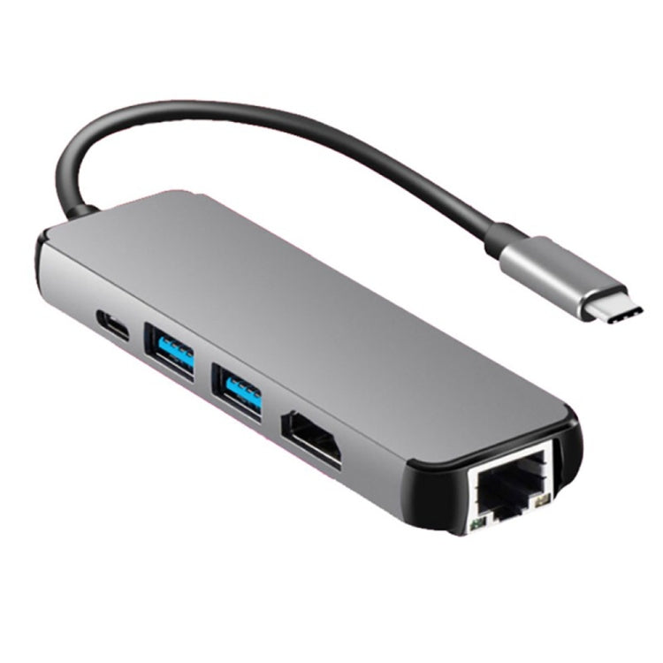 Versatile USB3.1 Hub with HDMI, Gigabit Ethernet, USB3.0, and PD Adapter for Macbook Pro