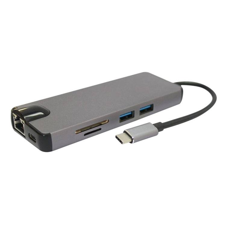 USB-C Multiport Adapter with 4K HDMI, LAN, VGA, USB3.0, SD/TF, RJ45, and PD