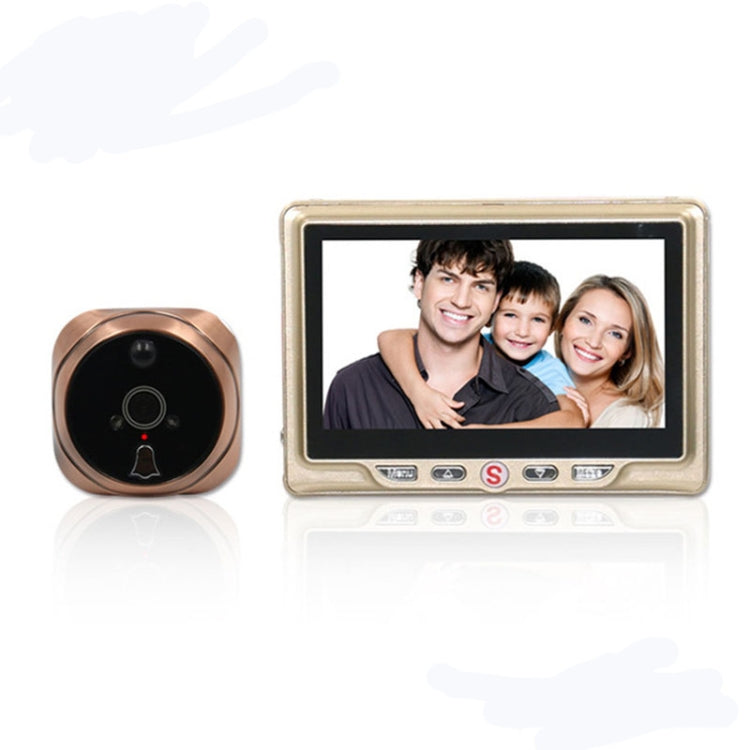 Recordable Digital Peephole with 4.3 inch LCD Screen and Motion Detection (Gold)