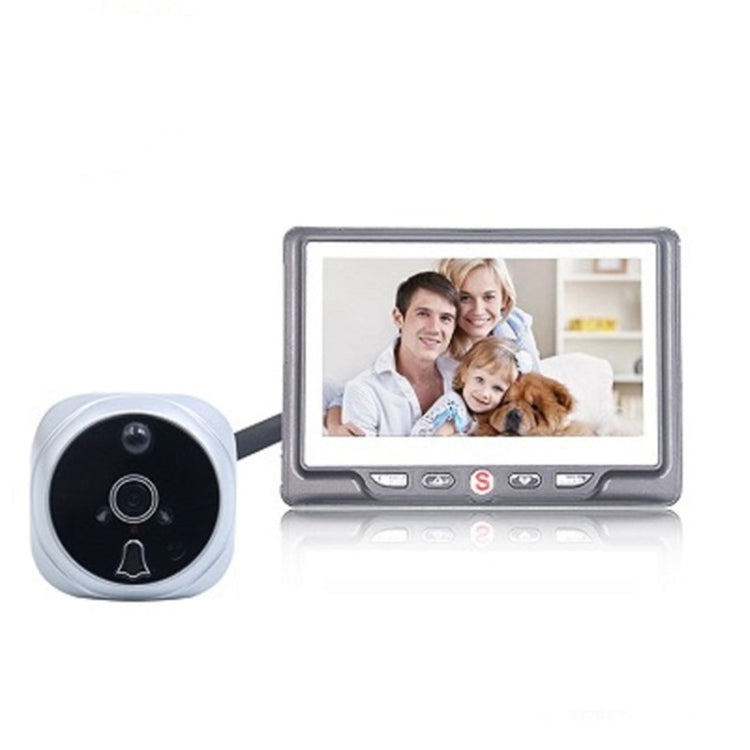 Digital Peephole Door Camera with 4.3 Inch LCD Display and Motion Detection (Silver)