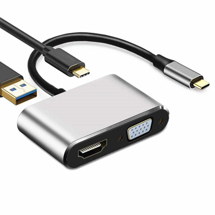 USB C to HDMI VGA 4K Adapter Hub with USB 3.0 and Power Delivery 3.0