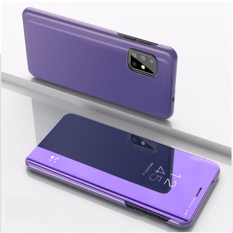 Purple Blue Plated Mirror Leather Case for Galaxy M60S / A81 / Note 10 Lite