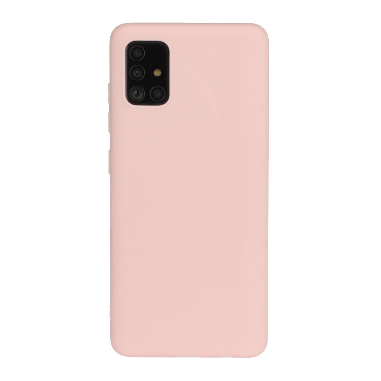 Frosted Candy-Colored Ultra-thin TPU Phone Case for Galaxy A51 (Pink)