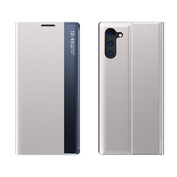 Magnetic Fabric Flip Case with Stand for Galaxy Note 10 Plus (Silver)
