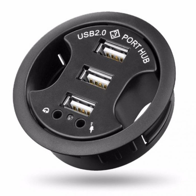 3-in-1 USB 2.0 Hub with Audio and Microphone Jack