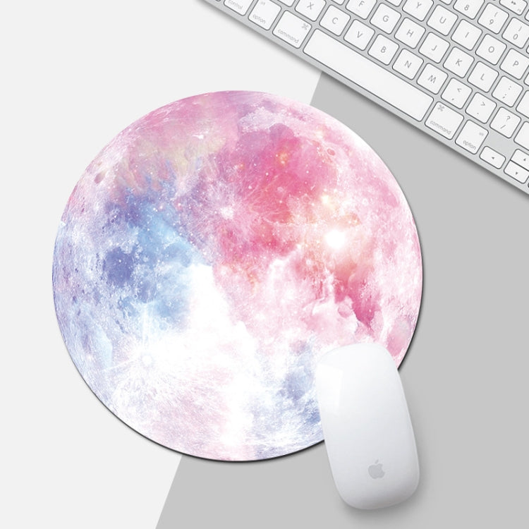 Circular Rainbow Moon Pattern Mouse Pad - 22cm Diameter