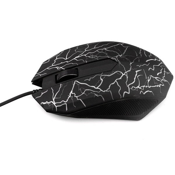 Small Special Shaped Luminous Gamer Mouse with 3 Buttons and Wired USB Connection (Black)