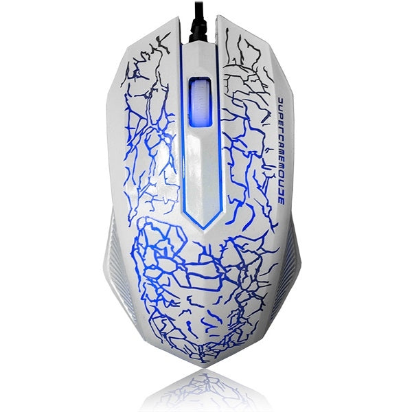 3-Button USB Wired Luminous Gaming Mouse for PC and Laptop (White)