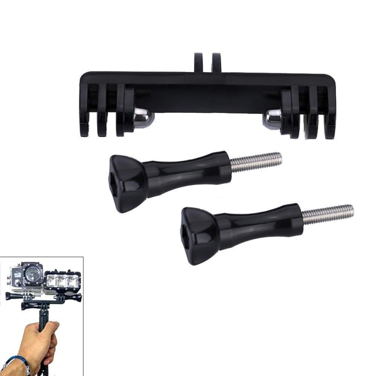 Double Bracket with Screw Mount Adapter for GoPro, DJI Osmo Action, and Other Action Cameras