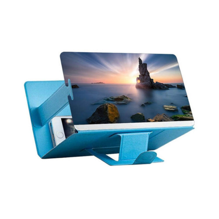 8 inch Universal Mobile Phone 3D Screen Amplifier - HD Video Magnifying Glass Stand Bracket Holder (Blue)