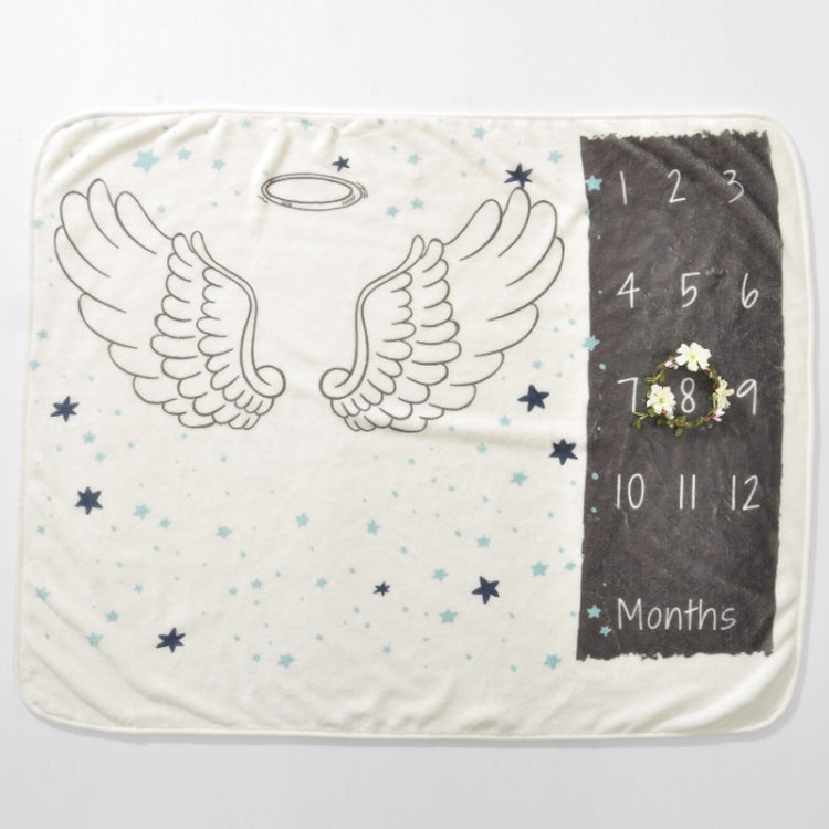 Newborn Photography Flannel Blanket with Wing Design - 100x72cm