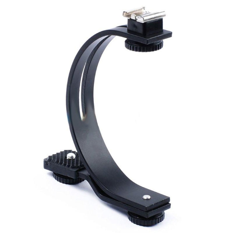 C-Shape Metal Flash Bracket for DSLR Camera with Adjustable Joints