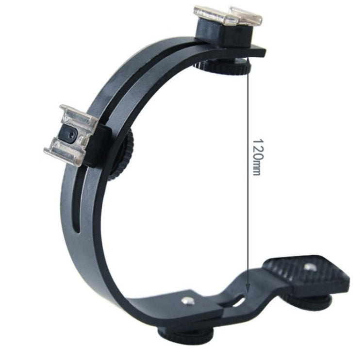 C-Shape Metal Flash Bracket for DSLR Camera with Adjustable Joints