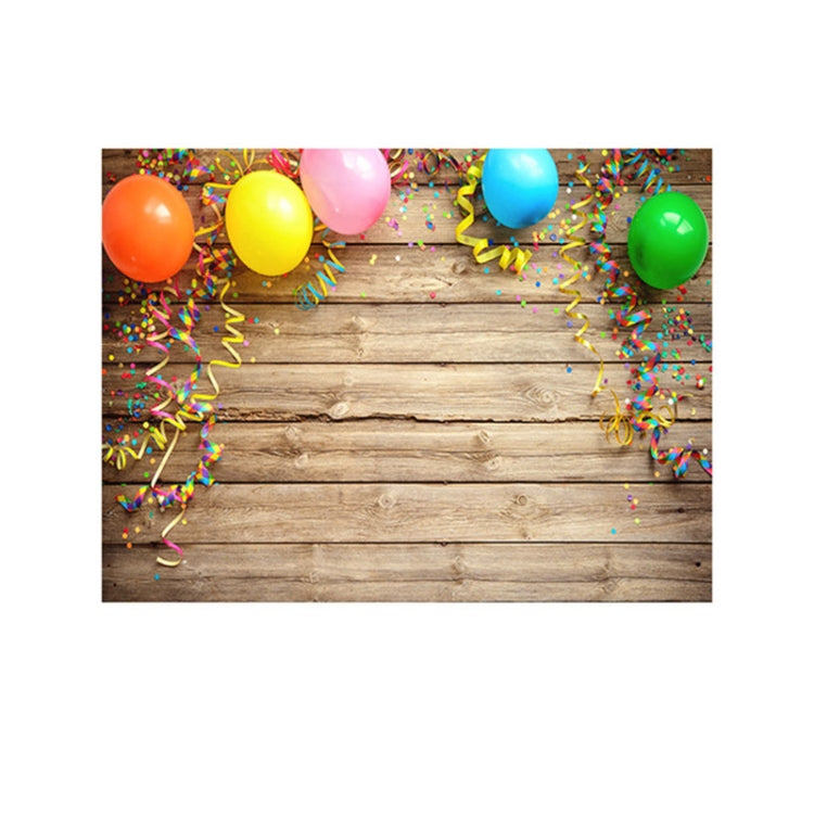 Cartoon Balloon Wooden Board Photography Background for Children's Birthday Party