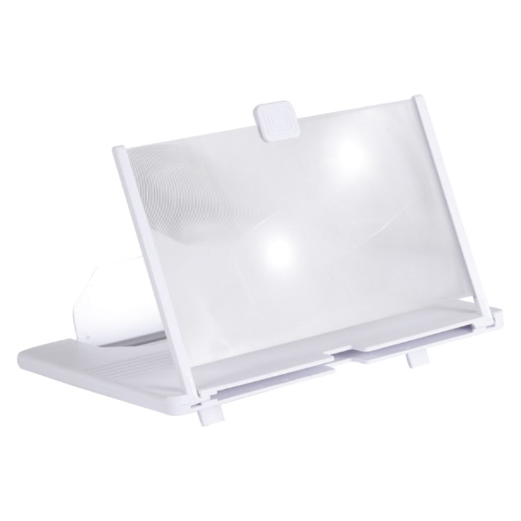 12 Inch Pull-Out Mobile Phone Screen Magnifier 3D Desktop Stand in White Blu-ray Model