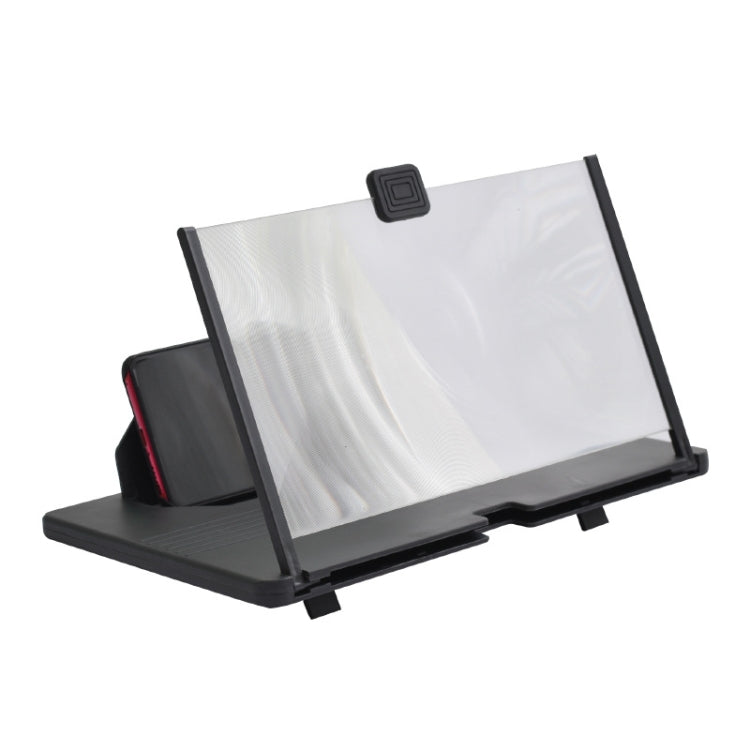 12 Inch Pull-Out Mobile Phone Screen Magnifier 3D Desktop Stand, Black Blu-ray HD Model