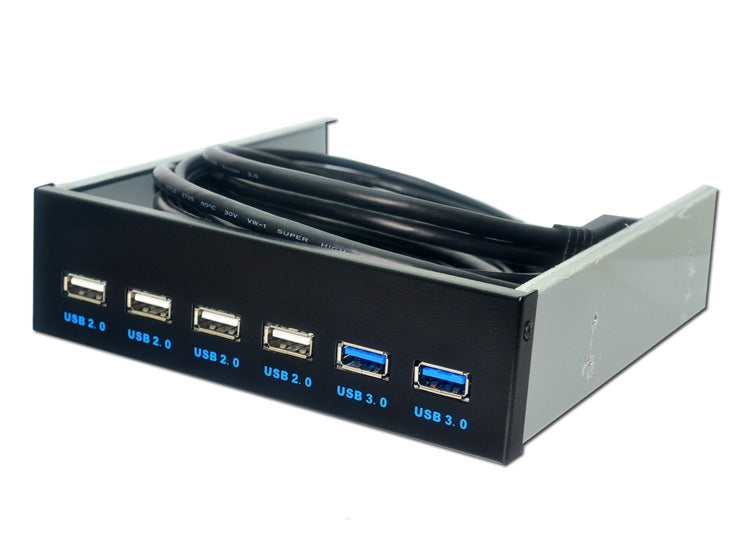 6 Ports 5.25 Inch Front Panel with USB 3.0 and USB 2.0 Ports
