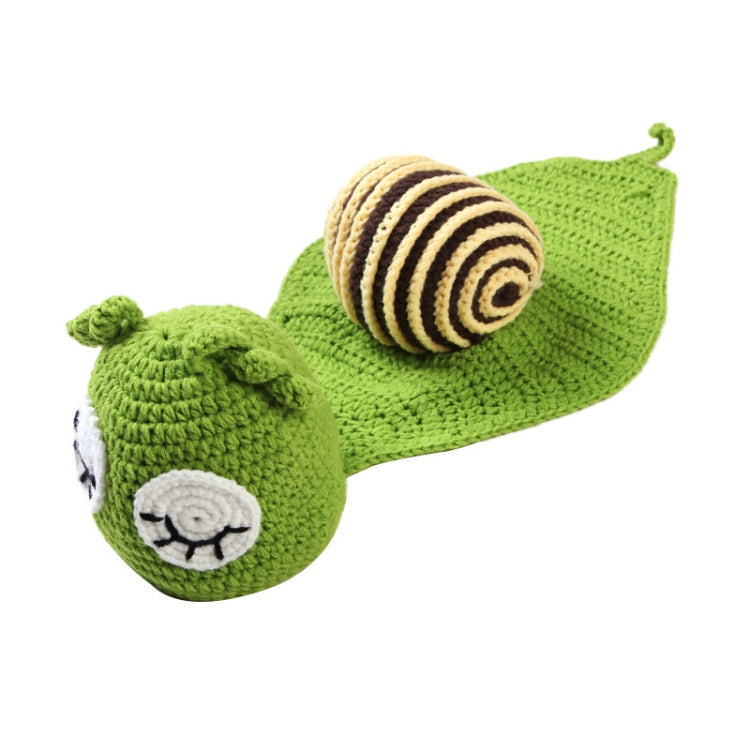 Newborn Baby Photography Clothes: Green Snail White Eyes Hand-Knitted Hundred Days Baby Photograph Props