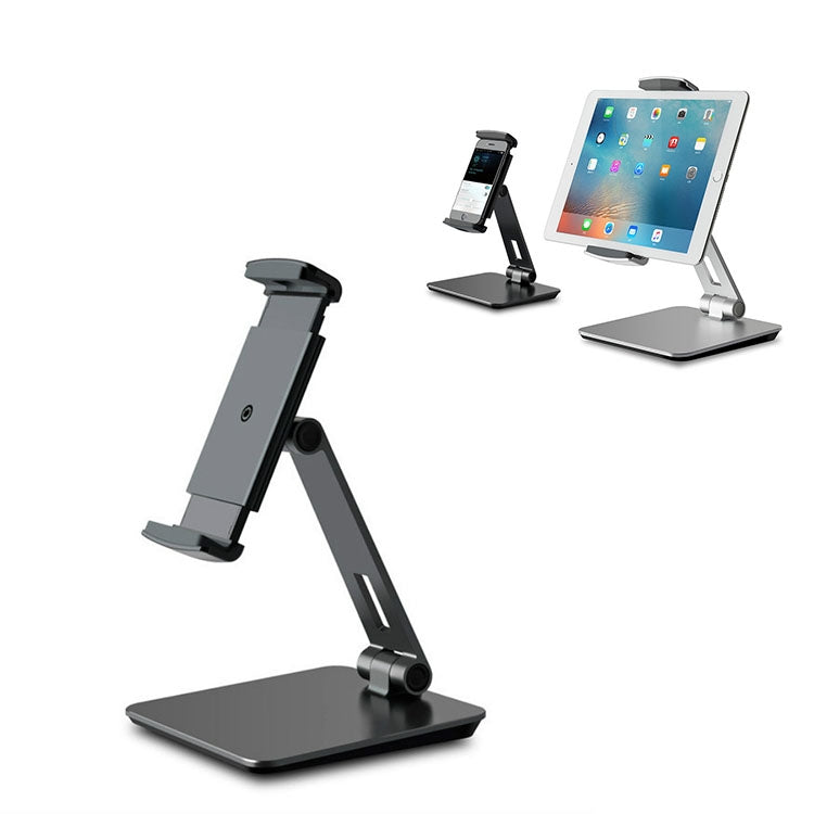 Aluminum Stand Desk Mount Holder for Phones & Tablets (Silver Gray)