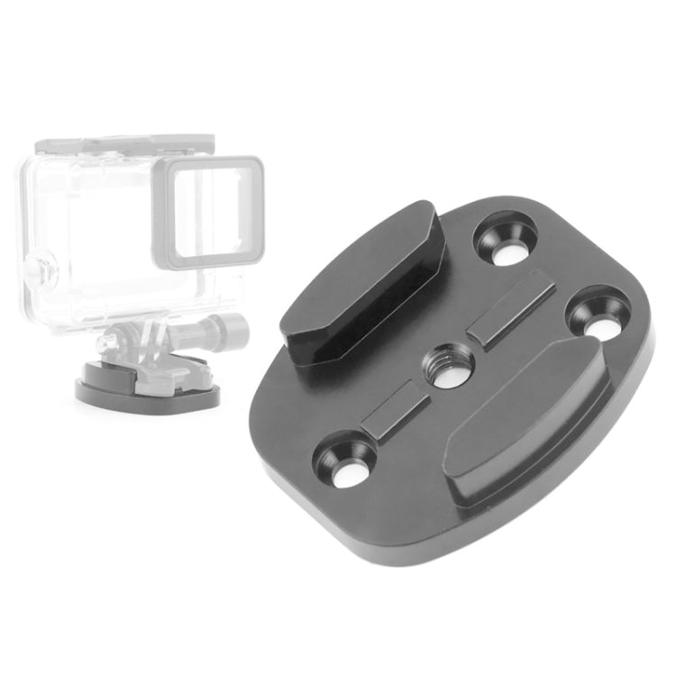 4-Hole Black Aluminum Quick Release Tripod Mount Base for Action Cameras