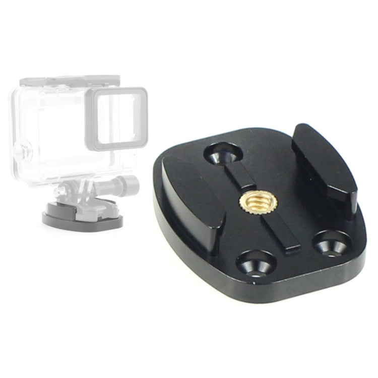 Aluminum Quick Release Tripod Mount Base for Sports Cameras - Black Embedded Nut