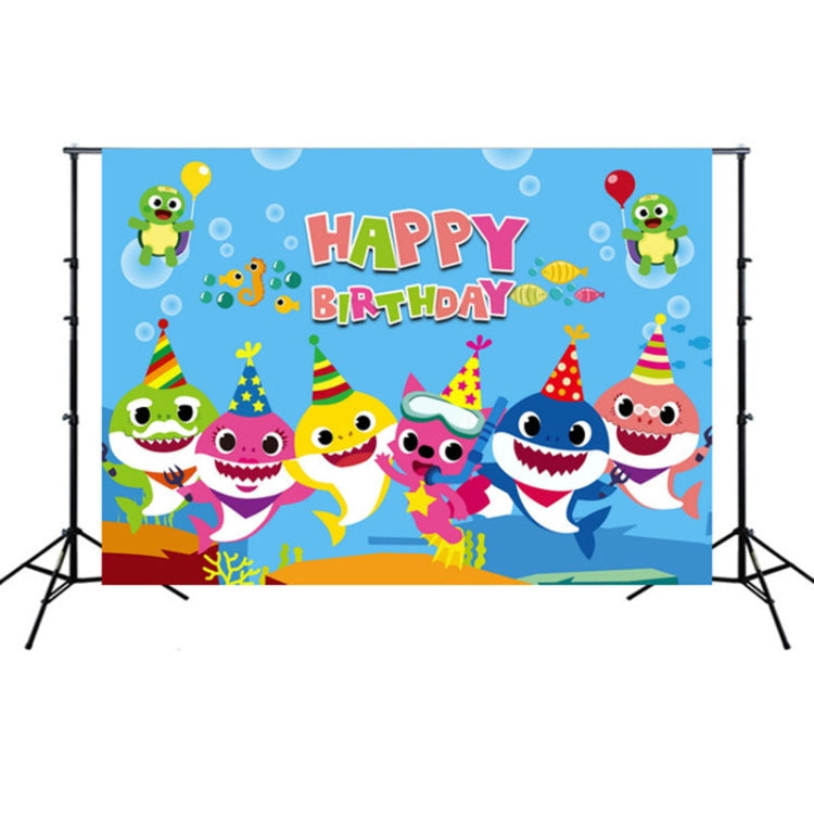 Underwater Shark Cartoon Photography Background Cloth 2.1m x 1.5m Birthday Party Theme