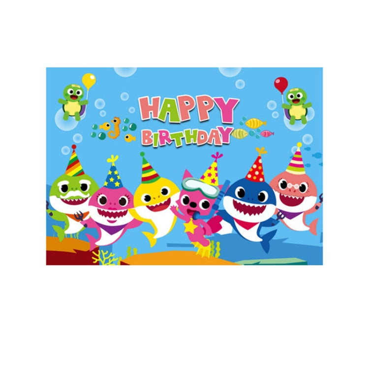 Underwater Shark Cartoon Photography Background Cloth 2.1m x 1.5m Birthday Party Theme