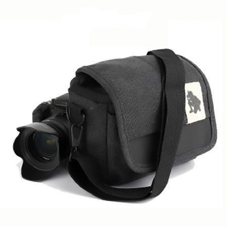 Universal DSLR Camera Shoulder Bag in Black Canvas - 19 x 17 x 10mm